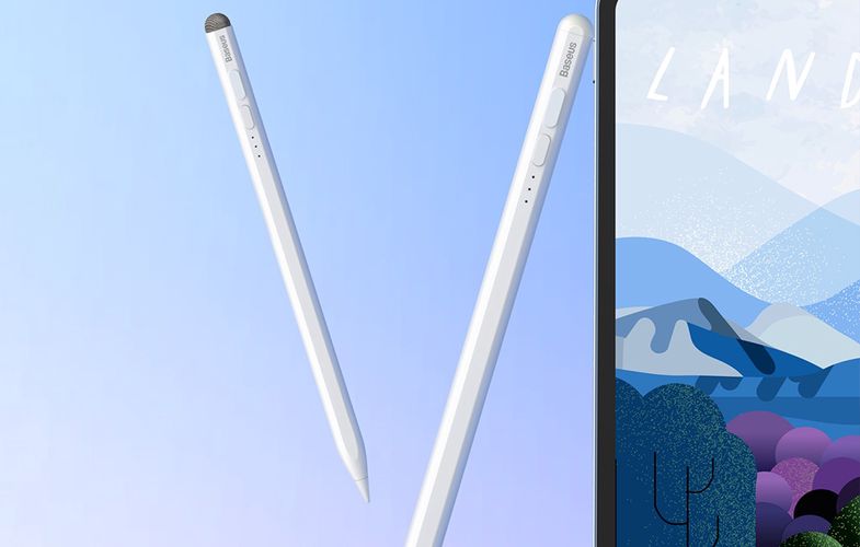 Smooth Writing Stylus with LED Indicators (Active+Passive) White, Baseus SXBC060302