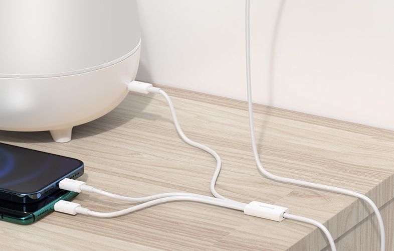 USB cable 3in1 Baseus Superior Series, USB to micro USB / USB-C / Lightning, 3.5A, 1.5m (white), Baseus CAMLTYS-02