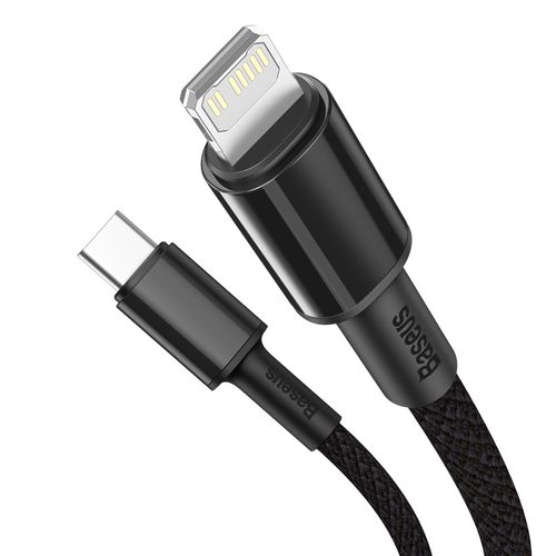 Baseus High Density Braided Cable Type-C to Lightning, PD,  20W, 1m (Black), Baseus CATLGD-01