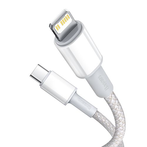 Baseus High Density Braided Cable Type-C to Lightning, PD,  20W, 1m (white), Baseus CATLGD-02