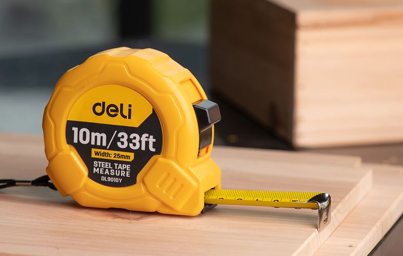 Steel Measuring Tape 10m/25mm Deli Tools EDL9010Y (yellow), Deli Tools EDL9010Y