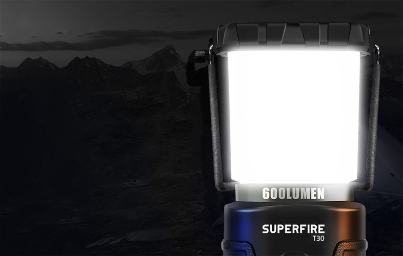 Camping lamp Superfire T30, 600lm, USB, Superfire T30