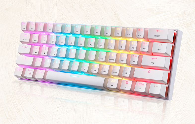 Wireless Mechanical keyboard Motospeed SK62 White (red switch), Motospeed SK62-white-Red