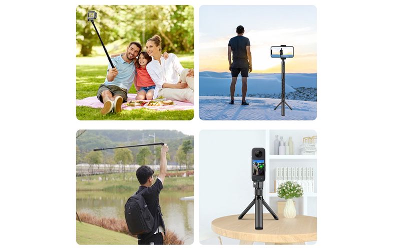 Selfie Stick 110cm PULUZ for sports cameras (including Insta360 X4 / X5 / DJI Osmo Action 5 Pro)., Puluz PU887B