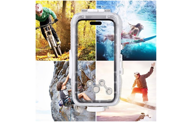 Puluz plastic waterproof case for iPhone 15 Plus/15 Pro Max/14 Plus/14 Pro Max/13 Pro Max/12 Pro Max/11 Pro Max (white), Puluz PU9116W