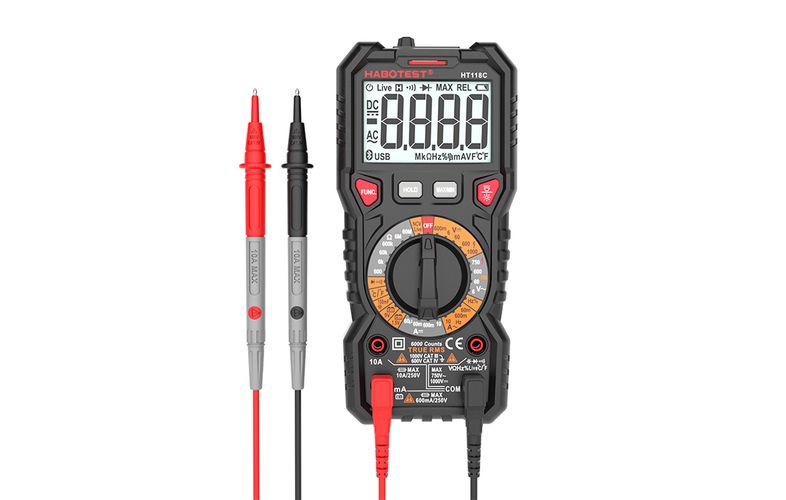 Digital Multimeter with Flashlight Habotest HT118C, True RMS, NCV, battery testing, Habotest HT118C