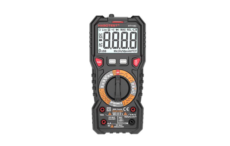 Digital Multimeter with Flashlight Habotest HT118C, True RMS, NCV, battery testing, Habotest HT118C