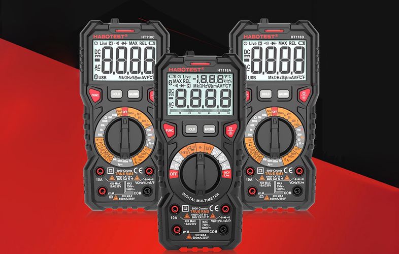 Digital Multimeter with Flashlight Habotest HT118C, True RMS, NCV, battery testing, Habotest HT118C