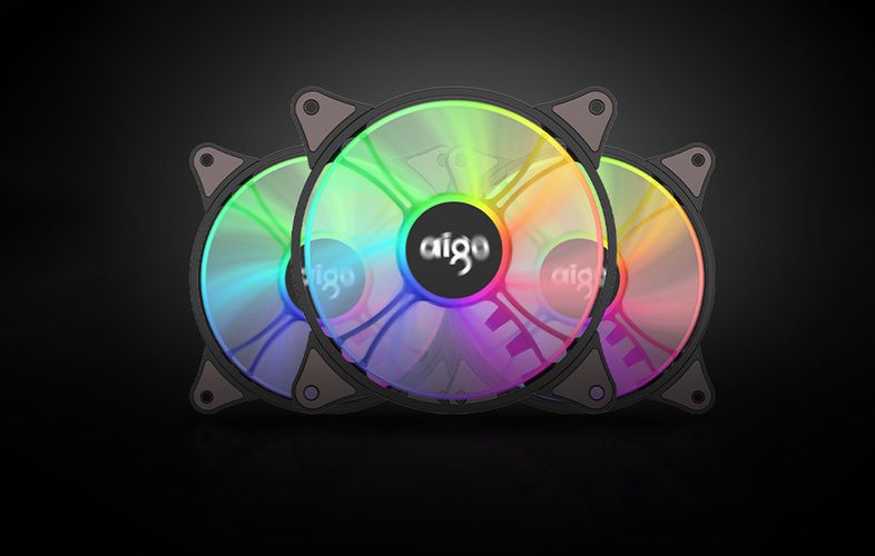 Computer Fan set 3in1 Aigo AR12 ARGB 120x120 (black), Aigo AR12 3in1