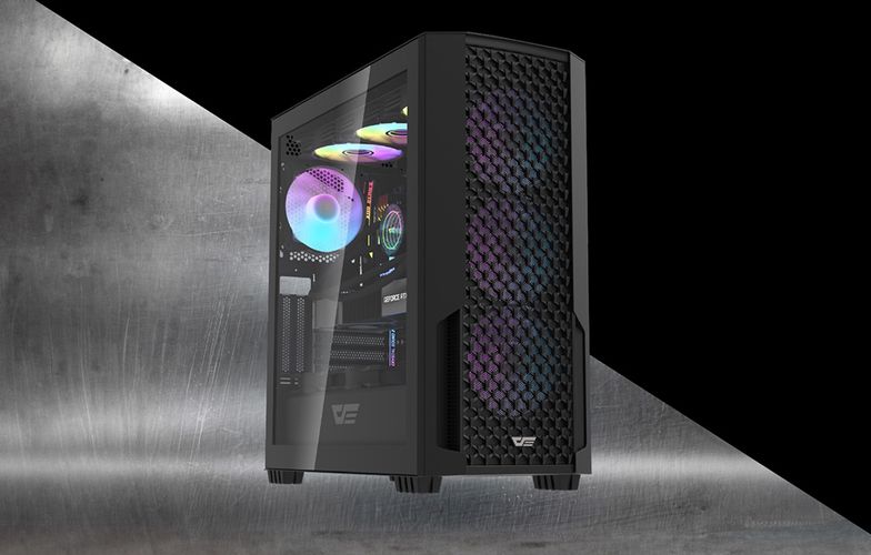 Computer case Darkflash DF2100 + 4 ARGB fans (black), darkFlash DF2100 BLACK
