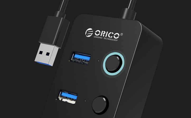 Orico  USB 3.0. Hub with switches, 4x USB (black), Orico W9PH4-U3-V1-BK-BP