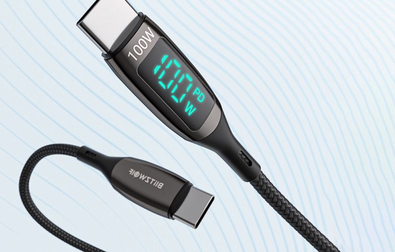 USB-C to USB-C cable BlitzWolf BW-TC23, with display, 100W, 0.9m (black), BlitzWolf BW-TC23