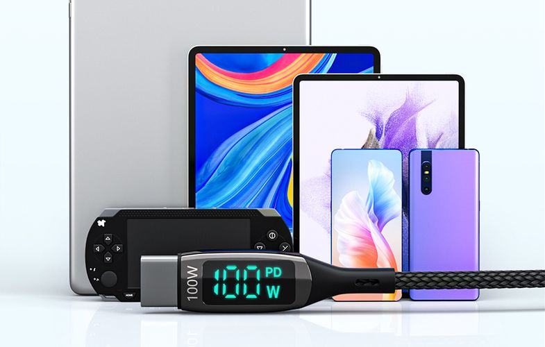 USB-C to USB-C cable BlitzWolf BW-TC23, with display, 100W, 0.9m (black), BlitzWolf BW-TC23