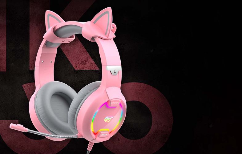 Gaming headphones Havit GAMENOTE H2233d  RGB (pink), Havit H2233d-pink