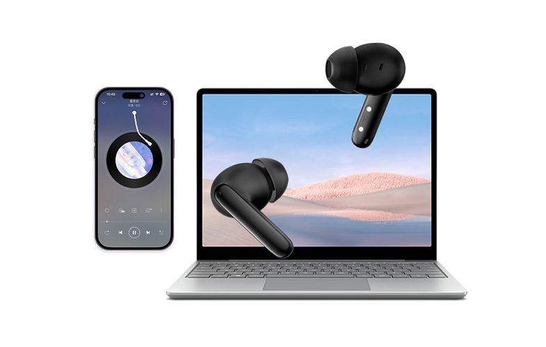 Earphones TWS QCY T13 ANC2, ANC (blue), QCY HT09 blue