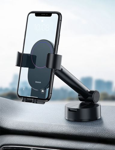 Gravity car mount for Baseus Tank phone with suction cup (black), Baseus SUYL-JY01