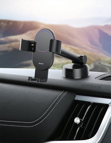 Gravity car mount for Baseus Tank phone with suction cup (black), Baseus SUYL-JY01