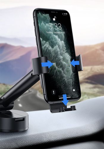 Gravity car mount for Baseus Tank phone with suction cup (black), Baseus SUYL-JY01