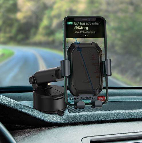 Gravity car mount for Baseus Tank phone with suction cup (black), Baseus SUYL-TK01