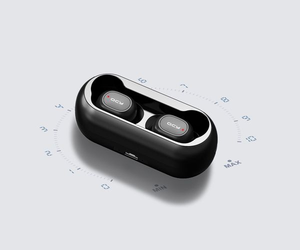 Wireless Earphones TWS QCY T1C Bluetooth V5.0 (black), QCY T1C-Black