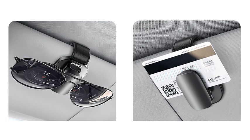 Baseus Platinum Vehicle eyewear clip (clamping type) Black, Baseus ACYJN-B01