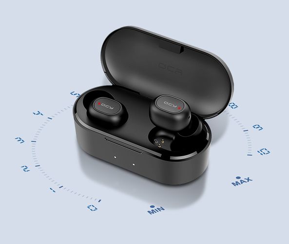 Wireless Earphones TWS QCY T2C Bluetooth V5.0 (black), QCY T2C-Black