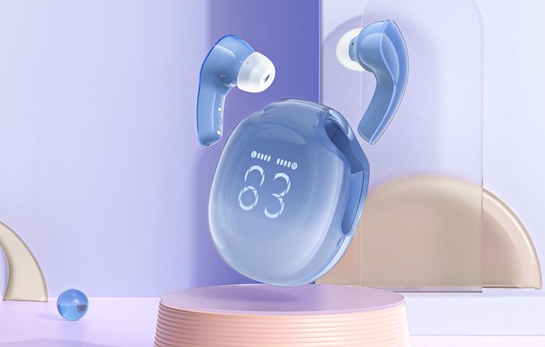 Earphones TWS Acefast T9, Bluetooth 5.3, IPX4 (glacier blue), Acefast T9 glacier blue