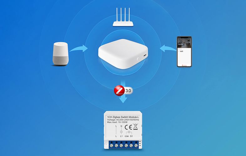 Smart Switch Module ZigBee Avatto LZWSM16-W1 No Neutral TUYA, Avatto LZWSM16-W1