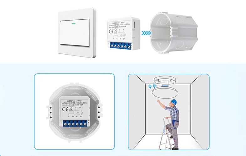 Smart Switch Module WiFi Avatto WSM16-W2 TUYA, Avatto WSM16-W2