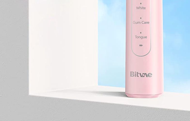 Rotary  toothbrush with tips set and travel case Bitvae R2 (pink), Bitvae R2 Pink+heads+case