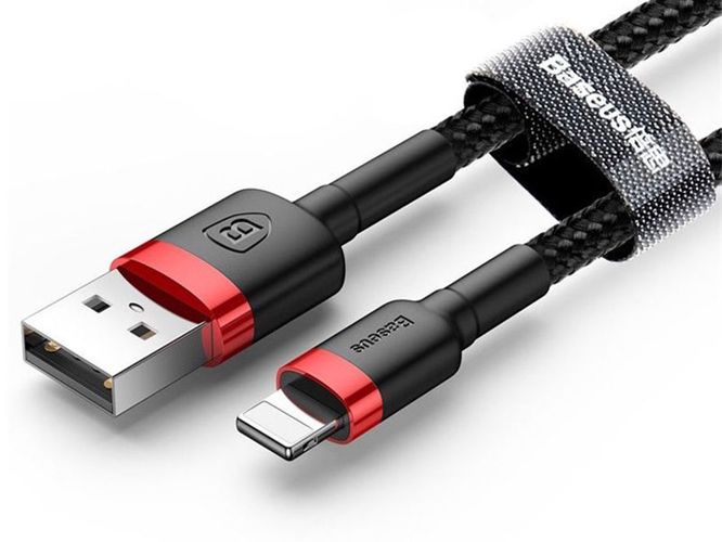 Baseus Cafule USB Lightning cable 2.4A 1m (black + red), Baseus CALKLF-B09