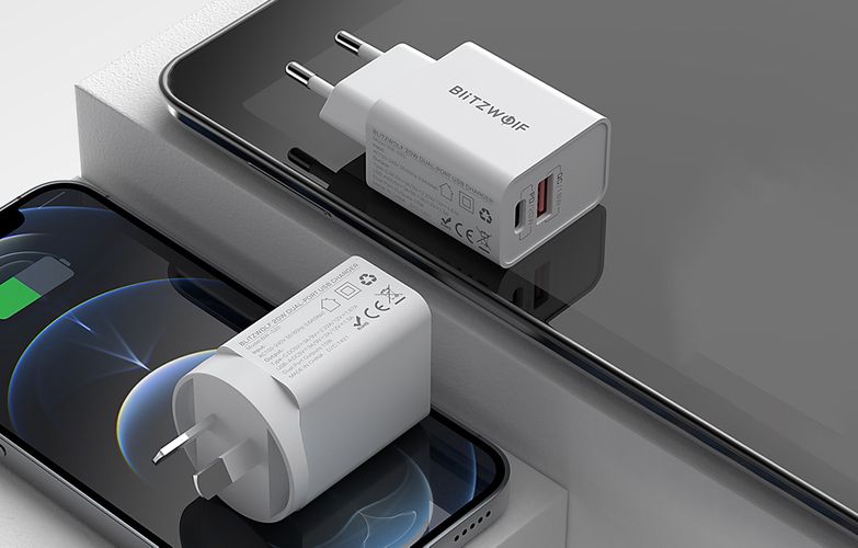 Wall Charger Blitzwolf BW-S20, USB, USB-C, 20W (white), BlitzWolf BW-S20