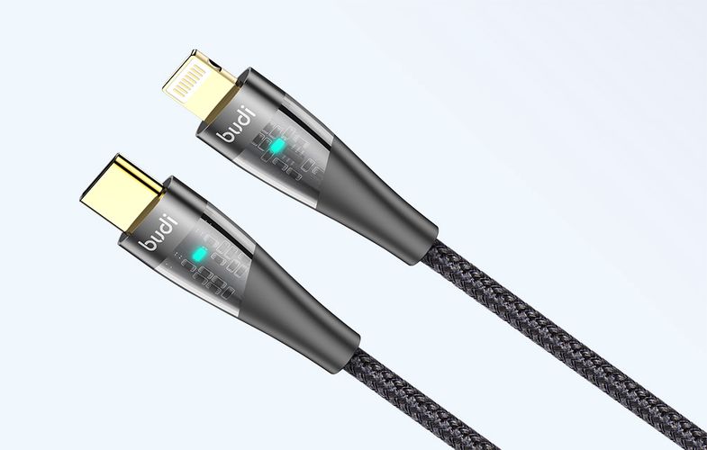 USB-C to lightning cable Budi 20W 1.5m (black), Budi 217TL