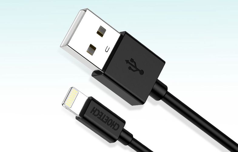 USB to Lightning cable Choetech IP0026, MFi,1.2m (black), Choetech IP0026 BK