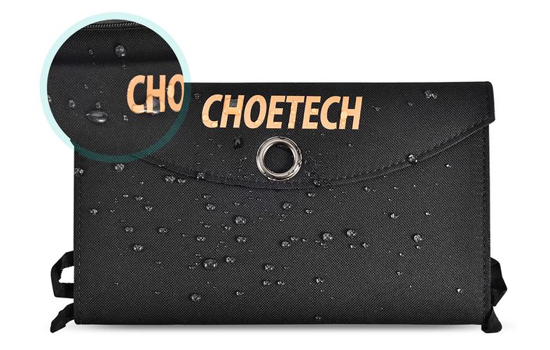 Foldable solar charger Choetech SC001 19W 2xUSB (black), Choetech SC001