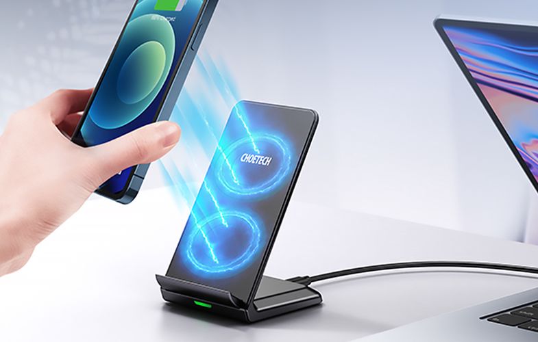 Choetech 10W inductive wireless charger with stand (black), Choetech T524-F-101ACBK