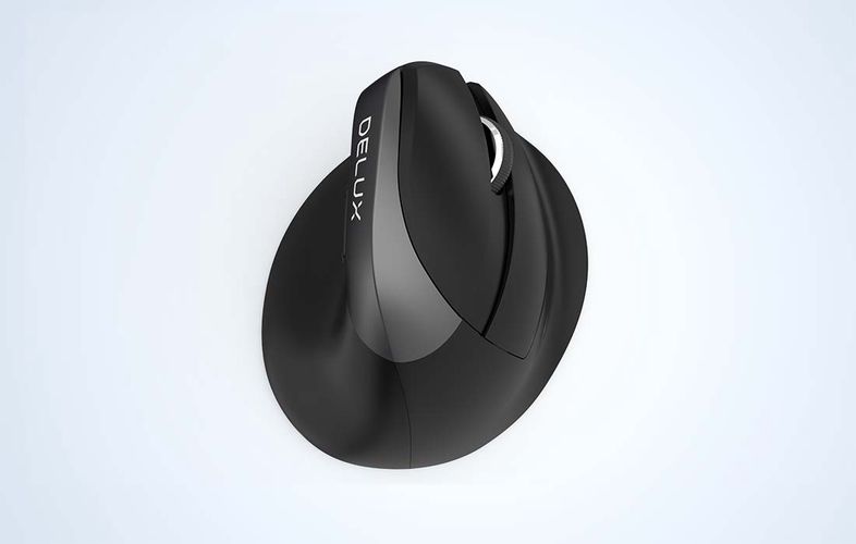 Wireless Vertical Mouse Delux M618Mini BT+2.4G RGB 4000DPI (Iron Gray), Delux M618Mini (Iron Gray)