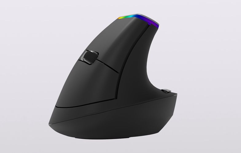 Wireless Vertical Mouse Delux M618C 2.4G 1600DPI RGB (black), Delux M618C Black