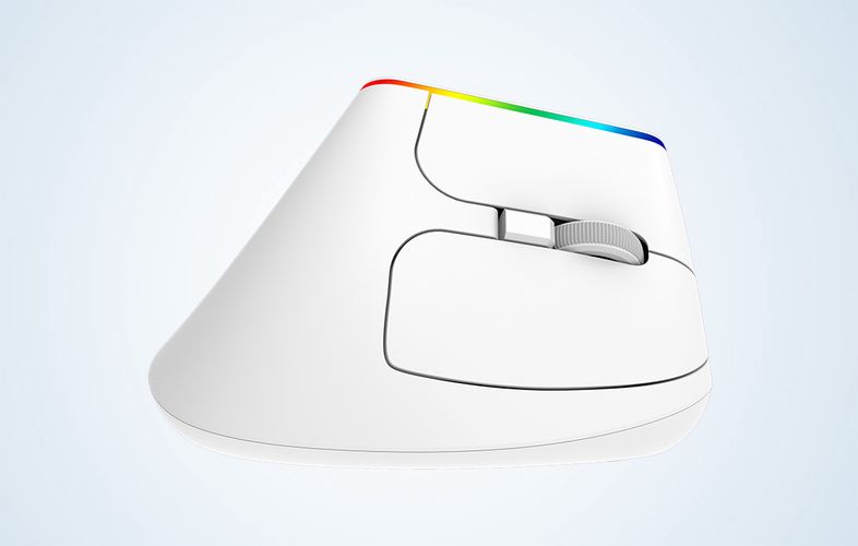 Wireless Vertical Mouse Delux M618C 2.4G 1600DPI RGB (white), Delux M618C