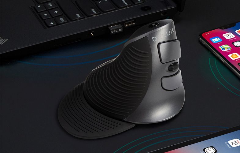 Wireless +2.4 G Vertical Mouse Delux M618G DB, Delux M618G DB