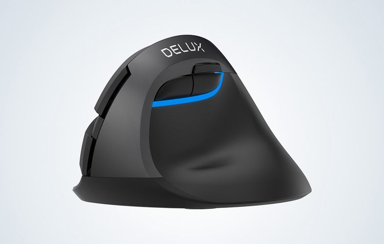 Wireless Vertical Mouse Delux M618Mini DB BT+2.4G 2400DPI (black), Delux M618Mini DB