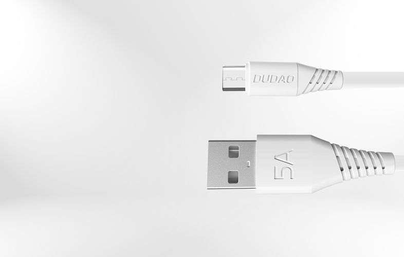 USB to Micro USB Cable Dudao L2M 5A, 2m (White), Dudao L2M Micro 2m