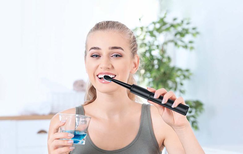 Sonic toothbrush with tip set and water fosser FairyWill FW-5020E + FW-E11 (black), FairyWill FW-5020E + FW-E11