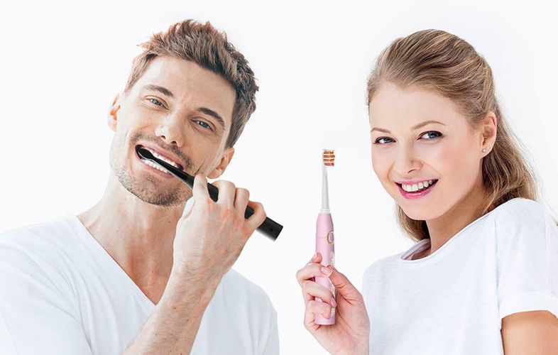 Sonic toothbrushes with head set and case FairyWill FW-507 (Black and pink), FairyWill FW-507 black&pink