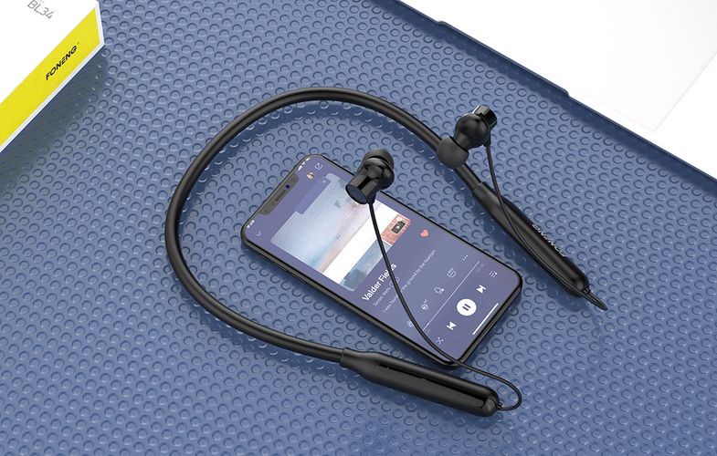 Wireless neckband earphones Foneng BL34 (black), Foneng BL34 Black
