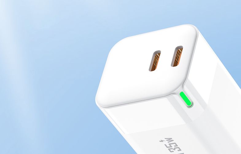 Wall charger Foneng GaN 35W 2x USB-C 2.4A (white), Foneng GAN35 C-L