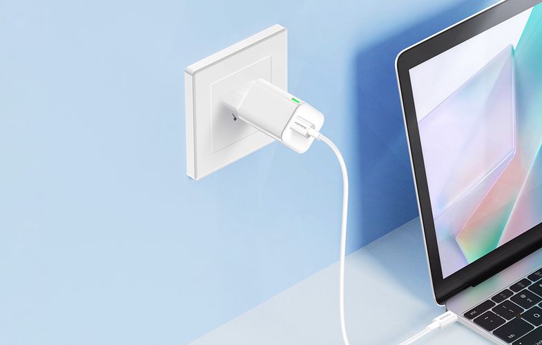 Wall charger Foneng GaN 35W 2x USB-C 2.4A (white), Foneng GAN35 C-L