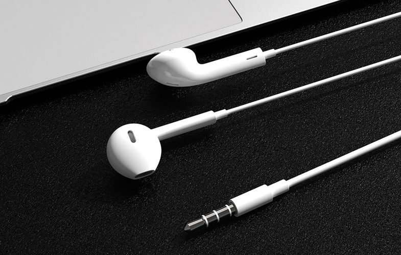 In-ear headphones, wired Foneng T34, mini jack 3.5mm, remote control (white), Foneng T34 White