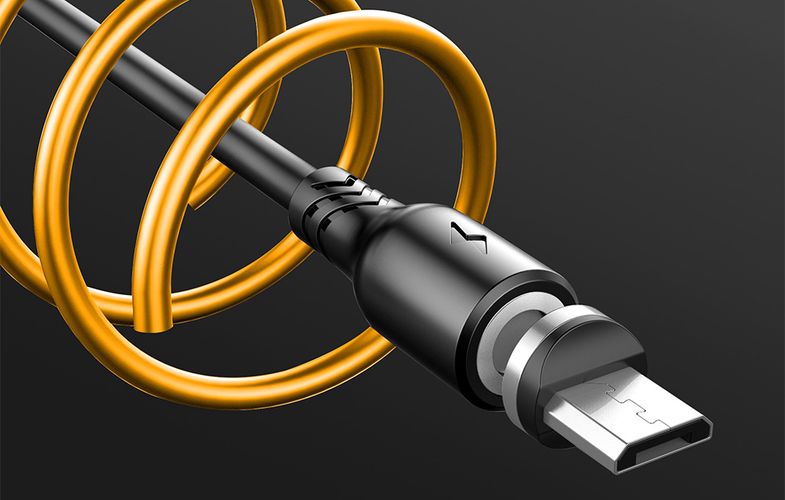 Foneng X62 Magnetic 3in1 USB to USB-C / Lightning / Micro USB Cable, 2.4A, 1m (Black), Foneng X62 3 in 1 / Black