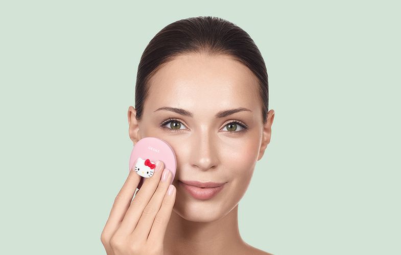Facial Cleaning Brush 3in1 with handle Geske with APP (Hello Kitty pink), Geske HK000052PI01